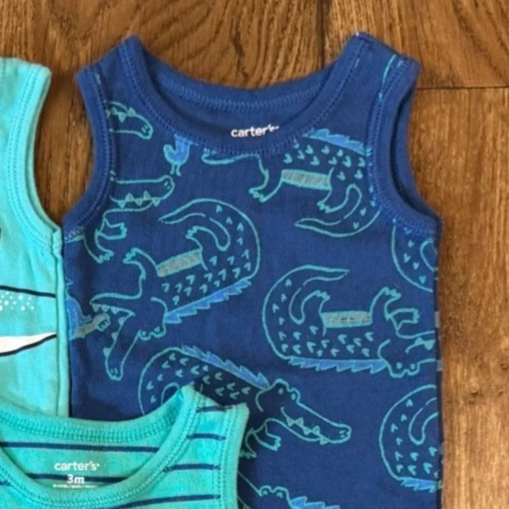 Carters Baby Boy Rompers‎ 3 Months Outfit Clothes Summer Lot Tank Top Bodysuits